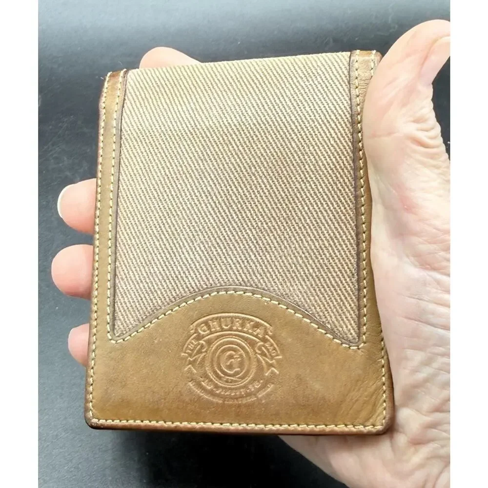 Vintage Ghurka Marley Hodgson Wallet Brown Leather Canvas Good Used Cond -C25/2